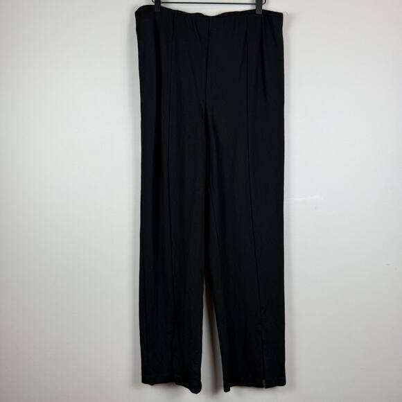 Eloquii Pants - Eloquii Pants‎ Women's 16 Black Stretch Slit Wide Leg Pull-On Trousers Classic